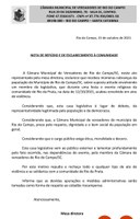 NOTA DE REPÚDIO E DE ESCLARECIMENTO À COMUNIDADE