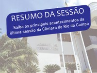 RESUMO DA TRIGÉSIMA SÉTIMA SESSÃO ORDINÁRIA